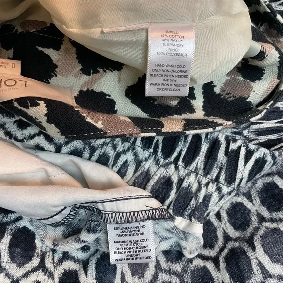 LOFT lot of 2 Leopard Print & Geometric Skirts - Linen and Cotton blends *Coupon - Picture 12 of 15